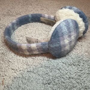 Burberry Vintage Gray and Cream Cashmere ear muffs.